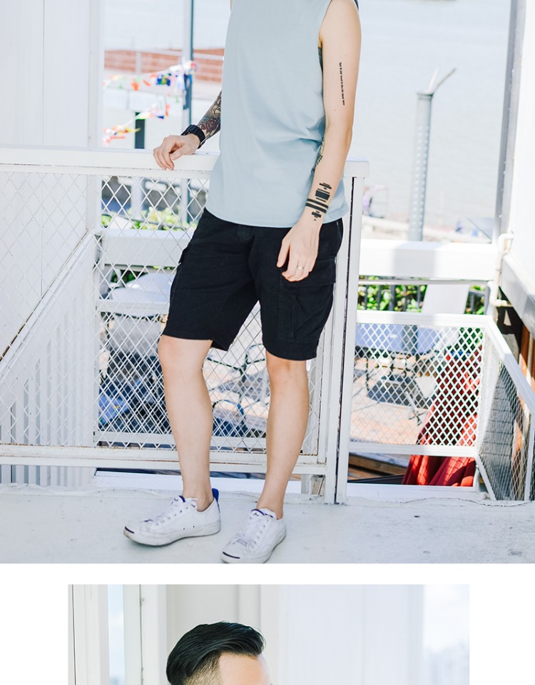 [UNIQUE HOME] áo thun không tay vai cotton cotton cỡ nhỏ nam trung tính LES đẹp trai T mặc vest rộng vai áo khoác không tay