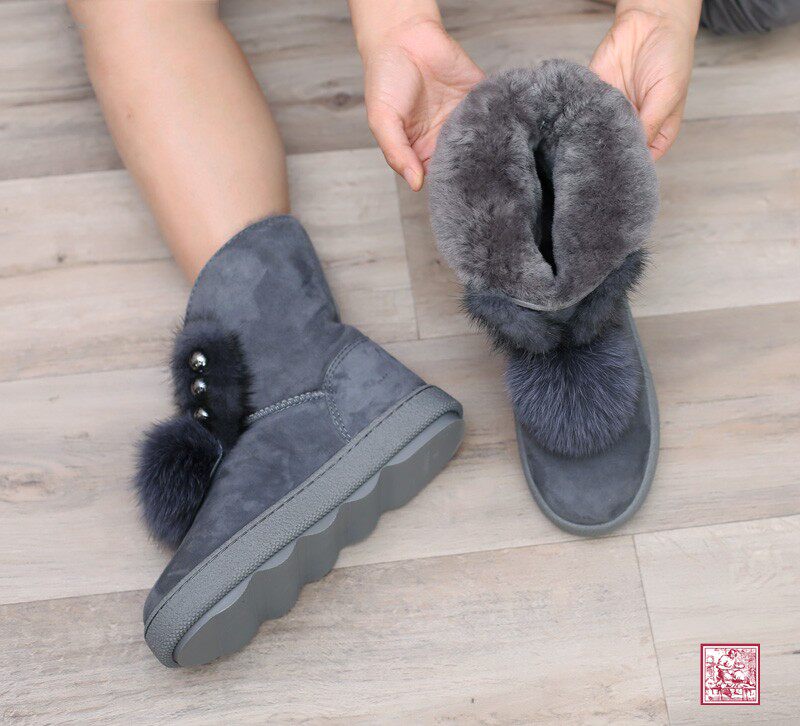 Special offer thickened real wool snow boots leather rubber sole Germany KUFENBERG 9829 warm boots