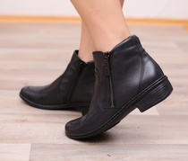 Wide last H version of fat feet choose it JENNY 22-62772 low-heeled leather short boots