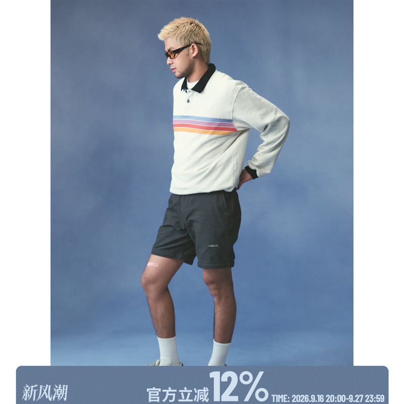 Milkshot Color Stripe Polo Shirt | Loose Long Sleeve Polo T-Shirt Unisex Turn-Down Collar Top Milkshot Color Stripe Polo Shirt | Loose Long Sleeve Polo T-Shirt Unisex Turn-Down Collar Top