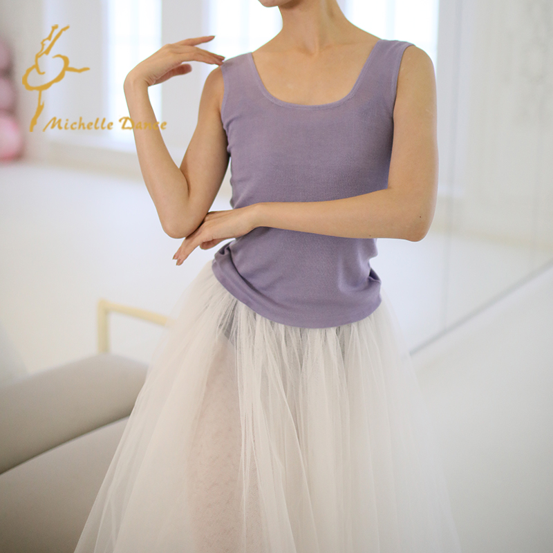 MichelleDance Fine Knit Two Colors Design Sensation Ballet Vest Black 