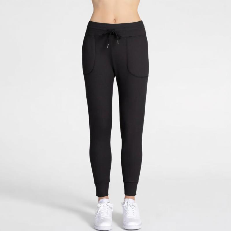 Women's Spring and Autumn High-Waisted Soft Elastic Drawstring Jogger Pants with Side Pockets