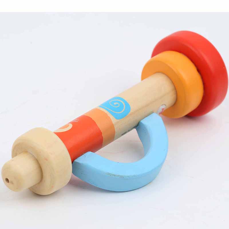 Ming Ming Children sừng gỗ lớn Trẻ em dụng cụ gió Đồ chơi âm nhạc Tập thể dục dung tích phổi giáo dục mầm non