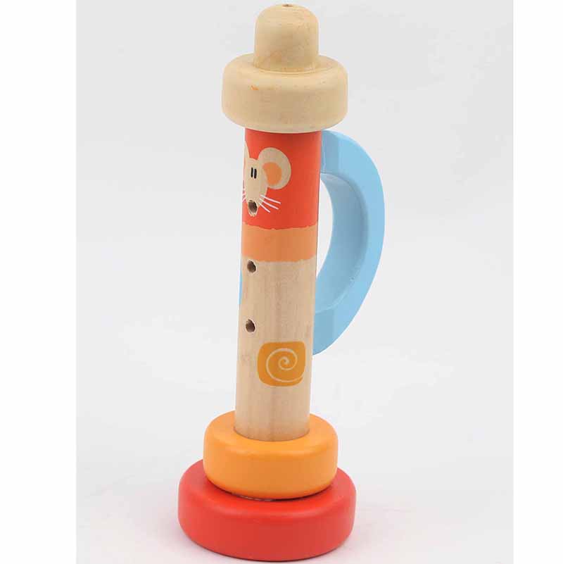 Ming Ming Children sừng gỗ lớn Trẻ em dụng cụ gió Đồ chơi âm nhạc Tập thể dục dung tích phổi giáo dục mầm non
