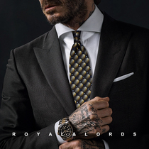 Royallords to Tibetan level * wide version of abstract ink green wave point retro genuine silk casual tie male Korean version Z547