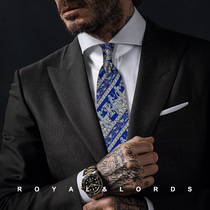 Royallords to Tibetan level * blue retro twill printed true silk casual tie male Korean version Z188