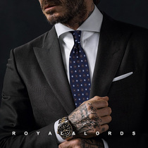 Royallords to Tibetan level * blue round textured crummy floral retro color textured genuine silk casual tie male Korean version Z538