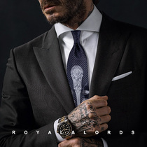  Royallords Collection Level * Kitchen God*Black and gray Baroque retro rare pattern Silk fashion tie Z01