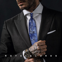  Royallords Collection Level * Abstract urban architecture Oil painting style Silk retro casual mens tie Z85