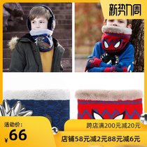  Childrens neck cover Korean red spider-man boy childrens scarf student windproof warm plus velvet collar winter