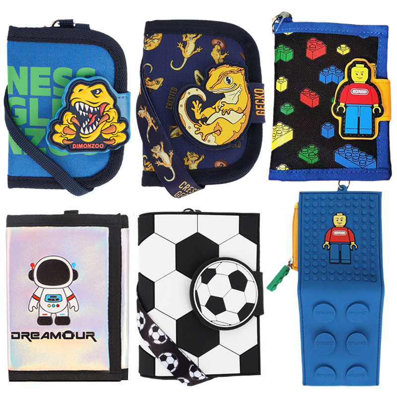 Back-To-School Children's Wallet, Korean Genuine Baseball, Football, Lizard Design, Boys' Short Wallet for Elementary, Middle, and High School Students, 80% off Coin Purse