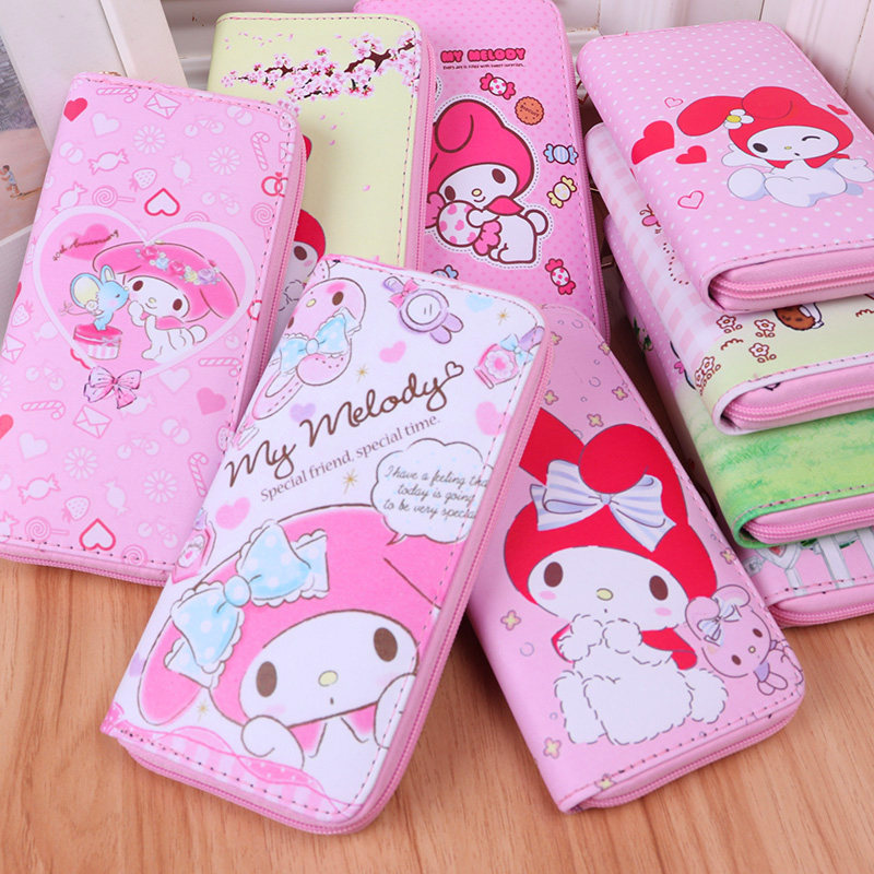 Children Zero Wallet Han Edition Cartoon Fashion Teenage Girl Hearts Cute Laced Long Version Wallet Student Card Bag Girl Money Clip