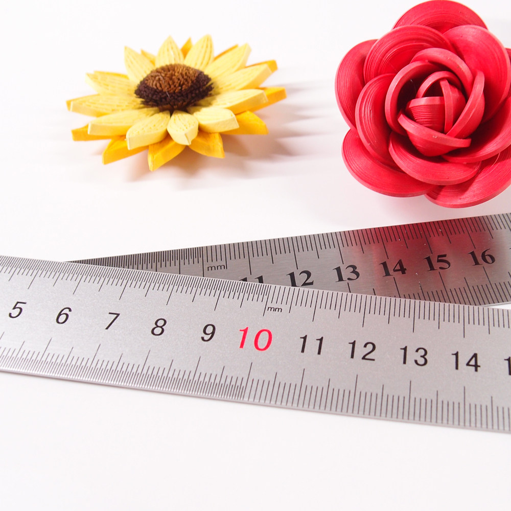 Sunflower roll paper 30cm stainless steel ruler aluminum ruler cm inch DIY roll paper tool full