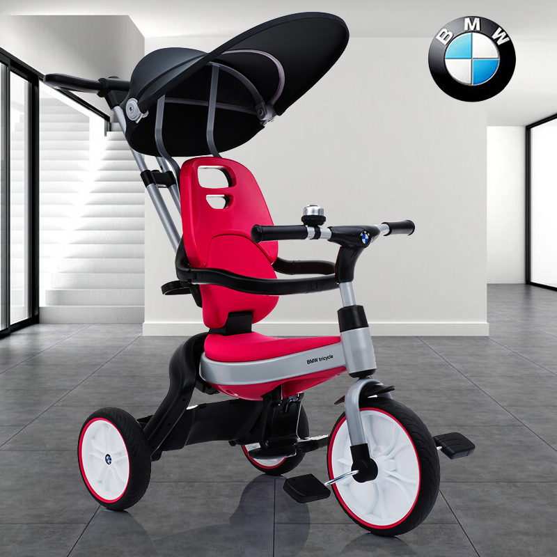 BMW Mercedes folding children's tricycle 1-3 years old baby stroller 2-6 years old large child baby bicycle