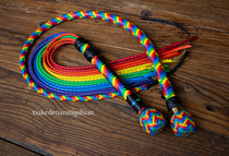 Rainbow Kangaroo Leather Whip Suit Guan Tung-Man Handcrafted Leather Whip Chic Horse Whip (required to be customized)