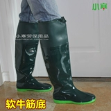 Cross -Knee High -End Мужские дождевые медведи и дождевые ботинки Плоские носки для обуви мягкой воды, саженцы, рыбалка для рыбалки для обуви, водяные брюки, соединенные корпус