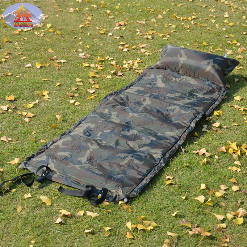 Self-inflating mat Single double outdoor tent mat Lunch break sleeping mat thickened automatic inflatable moisture proof mat 