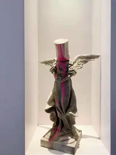 Железное ведро Бэнкси с краской, модель ангела, серая модная кукла, орнамент, скульптура, подарок, Бэнкси Уэст