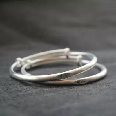 999 Sterling Silver Bracelet Women Children Mother Young Baby Baby Full Moon Peace Happy Ancient Chinese Style