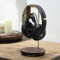 Headphone holder Black walnut fungus rack bracket creative head mounted solid wood headset storage rack placement rack rack