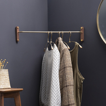 Hanger wall hanging bedroom corner storage rack corner storage rack perforated household simple clothes rack brass single pole