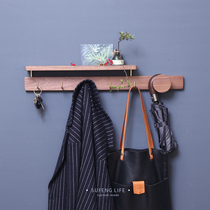 Plain wind hook into the door hanger wall hanging creative entrance coat hook bag key hook shelf solid wood