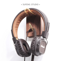 Sufeng original design creative headset bracket wall-mounted solid wood frame metal adhesive hook headset storage shelf