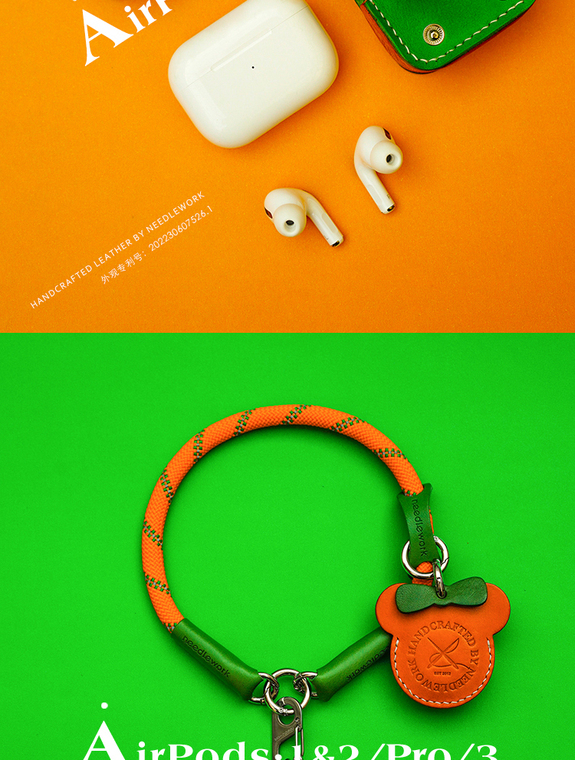 School Bag Airpods Genuine Leather Protective Carry Airpods 1, Airdpods 2, Airpods 3, Airpods Pro AirPods Case