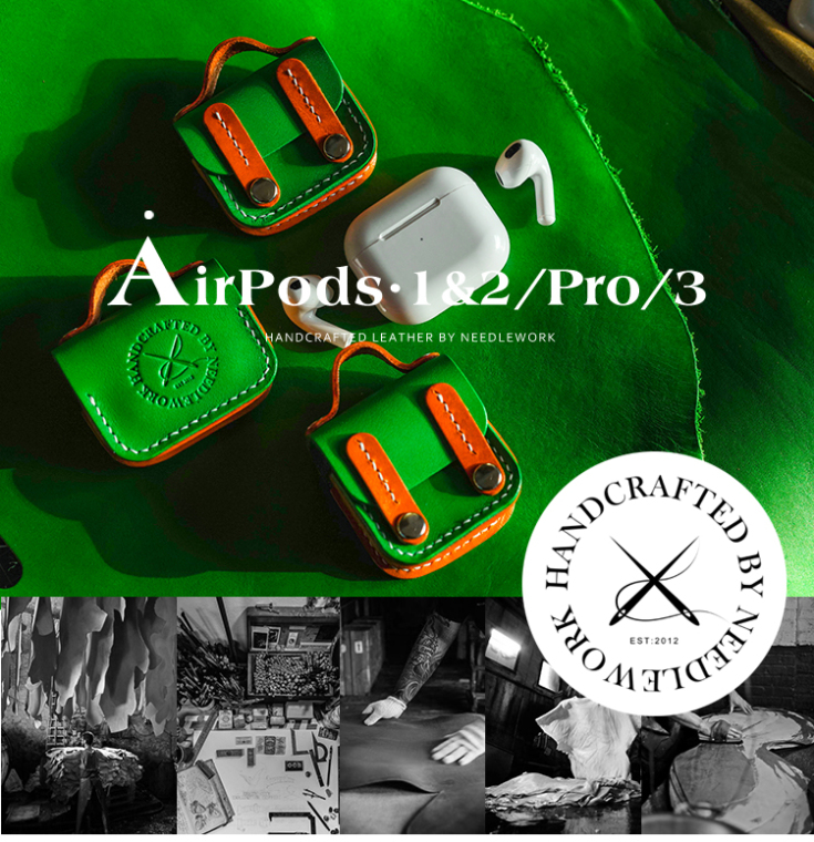 School Bag Airpods Genuine Leather Protective Carry Airpods 1, Airdpods 2, Airpods 3, Airpods Pro AirPods Case