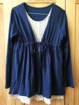 Original Single Foreign Trade Day Single Out of Breastfeeding Clothing Breastfeeding of the bottom Shirt Two pregnant women who are out to serve nursing long sleeve blouses