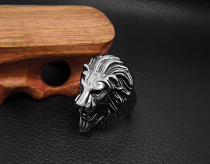 Spot vintage mens ring Punk domineering lion head ring King style Titanium steel lion king ring for men and women