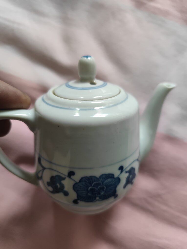 Stock 90s Jingdezhen Producing Green Flowers Small Wine Teapot Teapot Vinegar Pot Sauce Pot-Taobao