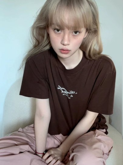 Wig for Women, Long Straight Hair, Girl Group Jk, Pearl Beige, Natural and Sweet, Lolita Air Bangs, Long Straight Hair, Full Wig