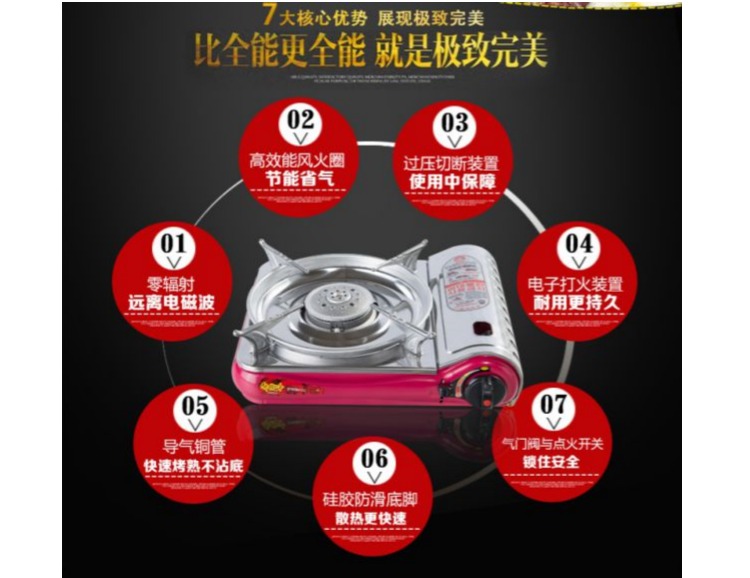 Bếp gas di động Hàn Quốc bếp nướng gió di động bếp ngoài trời cắm trại dã ngoại thẻ bếp gas ST-808 - Bếp lò / bộ đồ ăn / đồ nướng dã ngoại bếp cồn nấu lẩu