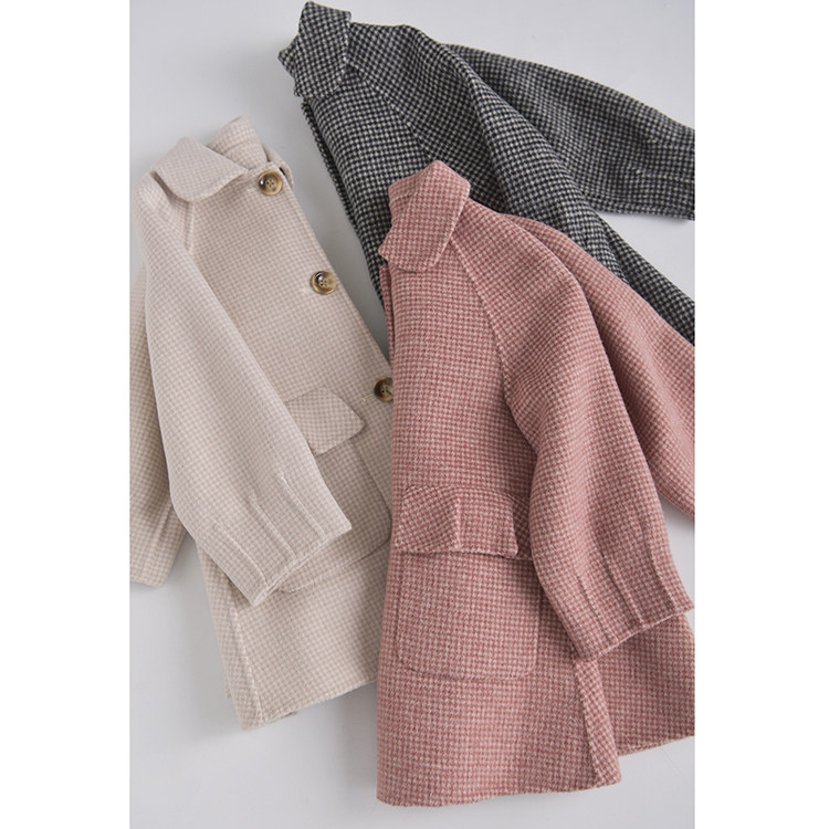 Turn-over shirt cotton wool bifacial, grill finish pleated pocket big coat NG6JT024