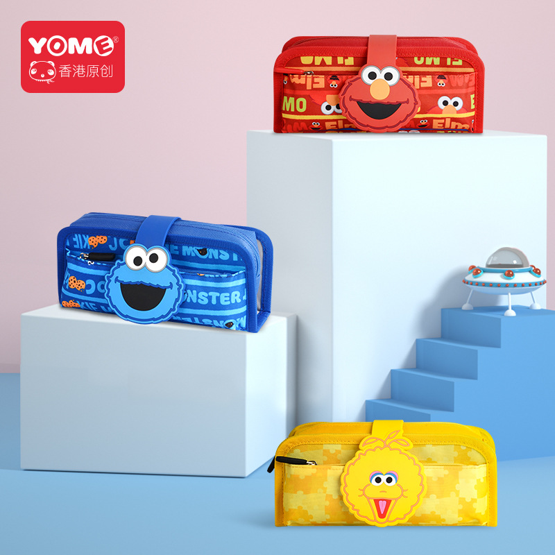 yome joint sesame street Jane about portable cute cartoon cashier bag student stationery bag pen bag