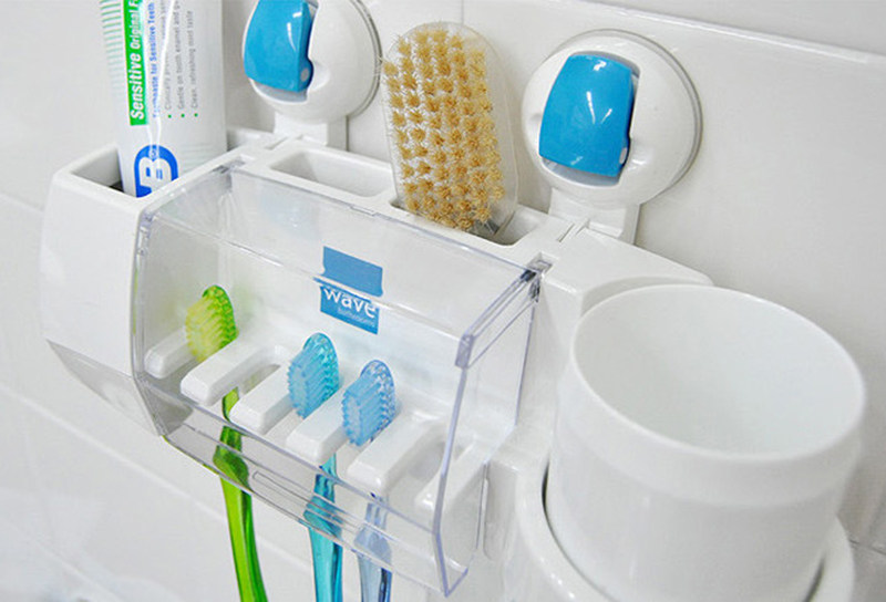 Korea's dust-free, powerful suction cosmetic room toothbrush frame can be mouthwash cup without trace suction wall