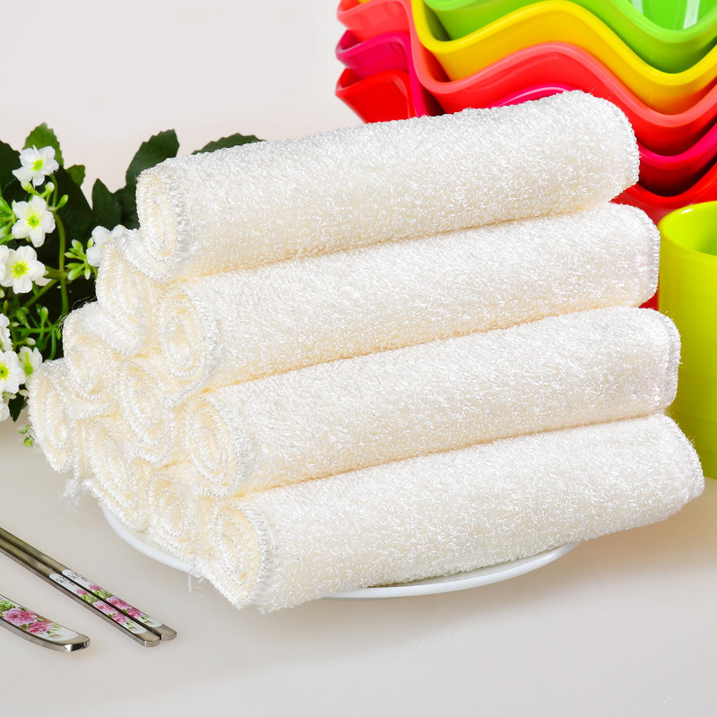 Korea bamboo fiber cloth washing dishwashing cloth without oil without hair rag free detergent thickening water absorption sponge