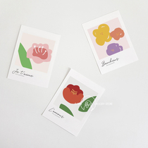 Agan grocery store) ins style card Korean style simple hand-painted card Camellia decoration poster