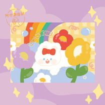 Agan grocery store) ins Wind illustration card wall decoration postcard cloud rabbit painting poster