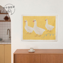 Agan grocery store) ins room decoration hanging cloth hand-painted duck Tapestry bedroom wall bedroom background cloth