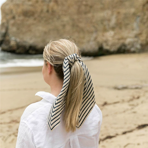 [Домашнее место] Classic Classic Color Sware San Remo Geometric Stripes Real Silk Scarf