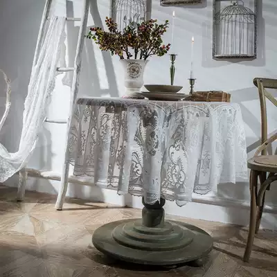 Pastoral French tablecloth white lace large size ins Net red picnic cloth gourmet photography homestay floral pose