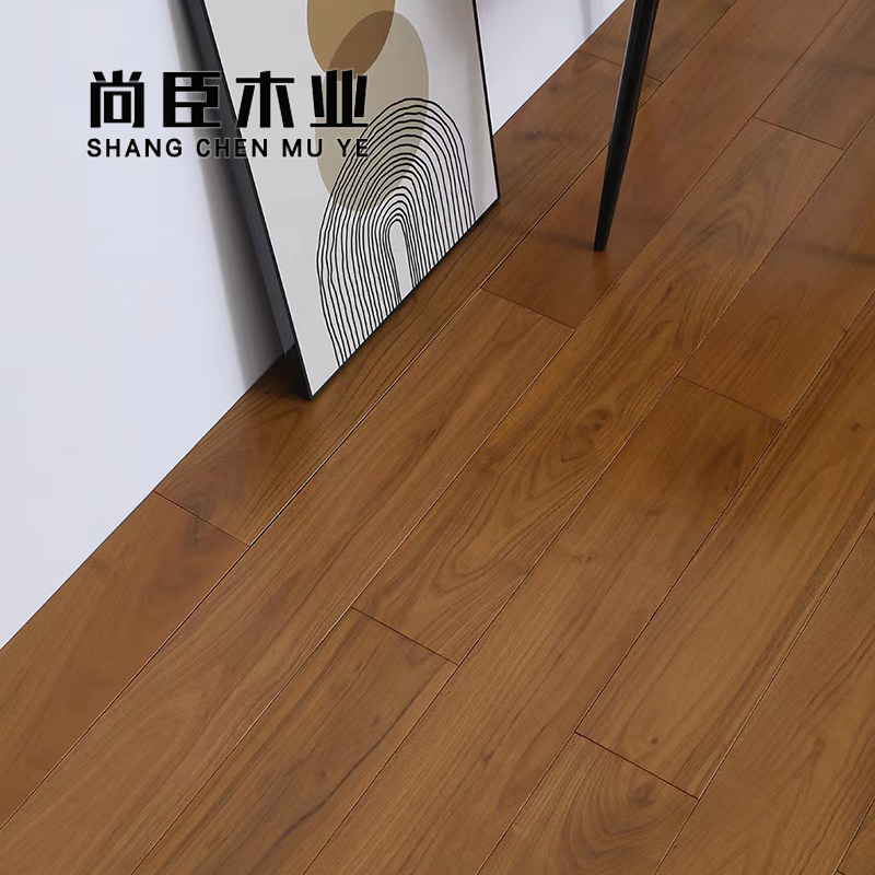 Pure solid wood floor King Kong teak black walnut natural color herringbone spell indoor Grace antique lock geothermal floor heating