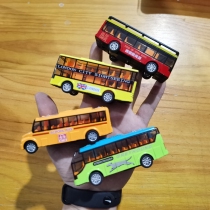 Nine Blocks Nine Aluminum Alloy Back Force Vehicles High Emulation Hong Kong School Bus Bus Car Model Boy Toy Children Dolly