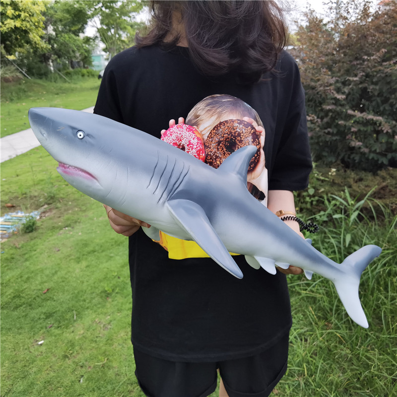 Children's simulation shark crocodile ocean world animal model turtle soft glue toy megalodon boy cognition