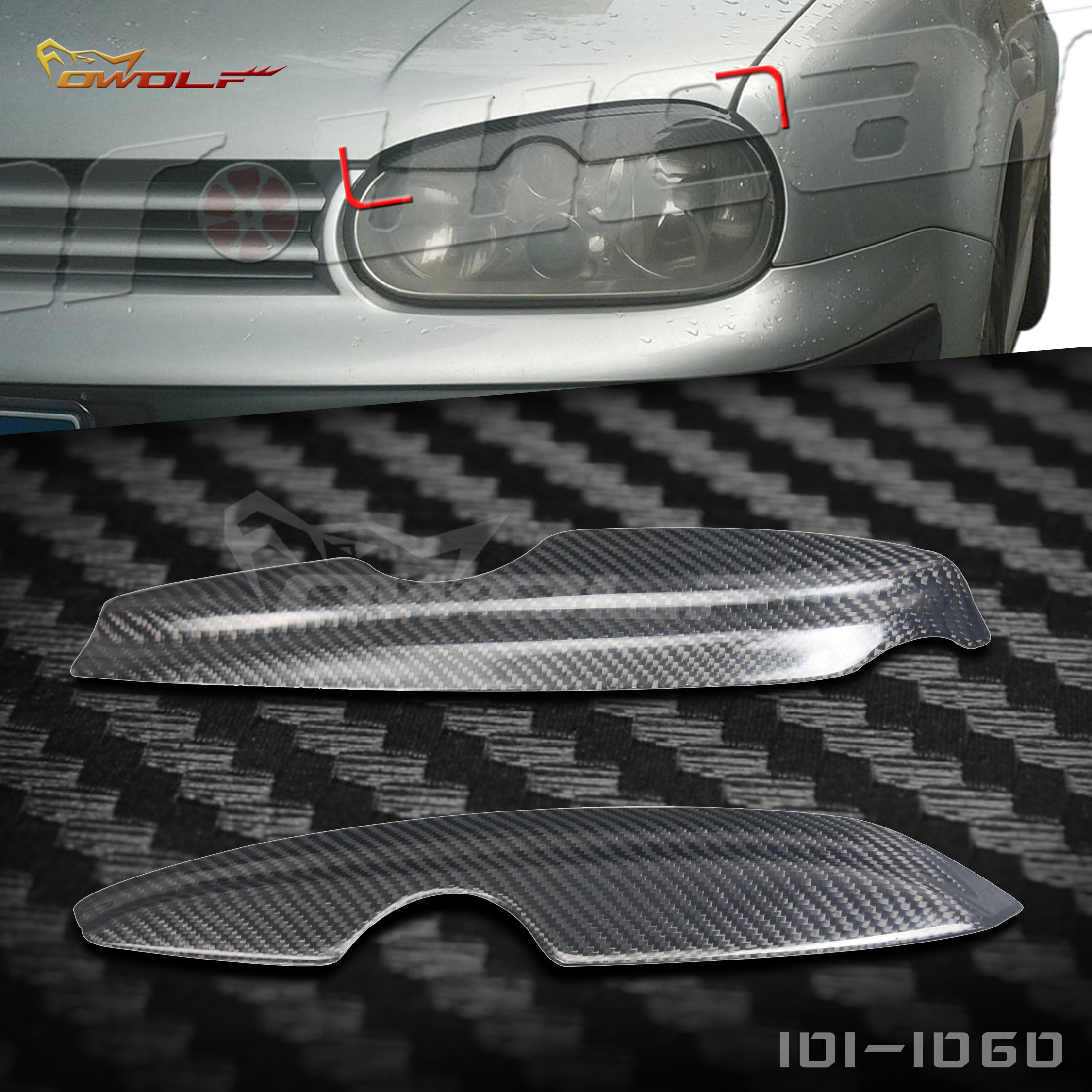 Volkswagen Golf 4 modified carbon fiber high 4 light eyebrow headlights decorated eyebrow pair with high four-Taobao