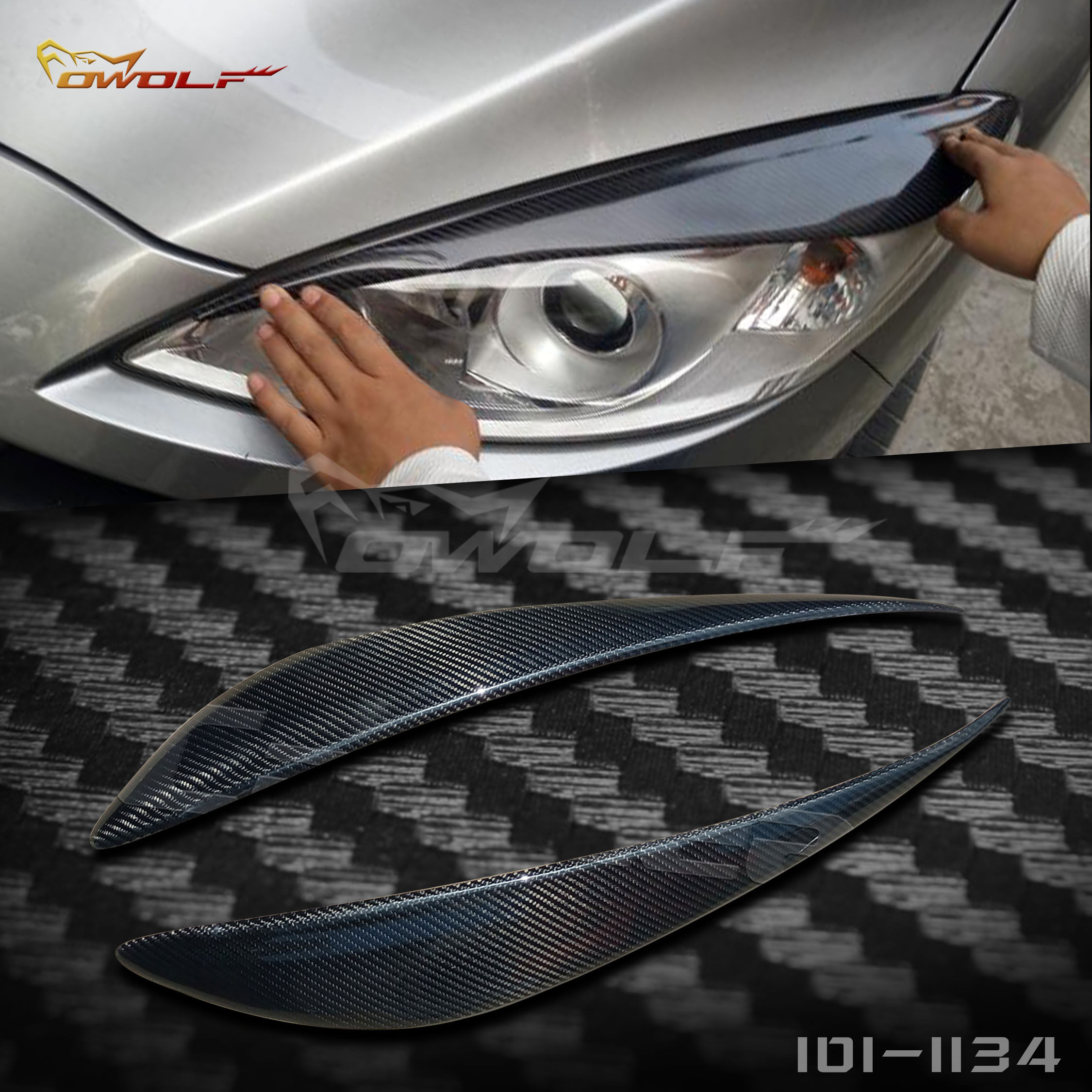Mazda 5 modified Japanese carbon fiber eyebrow horse 5 eyebrow headlight modification sticker 10-17