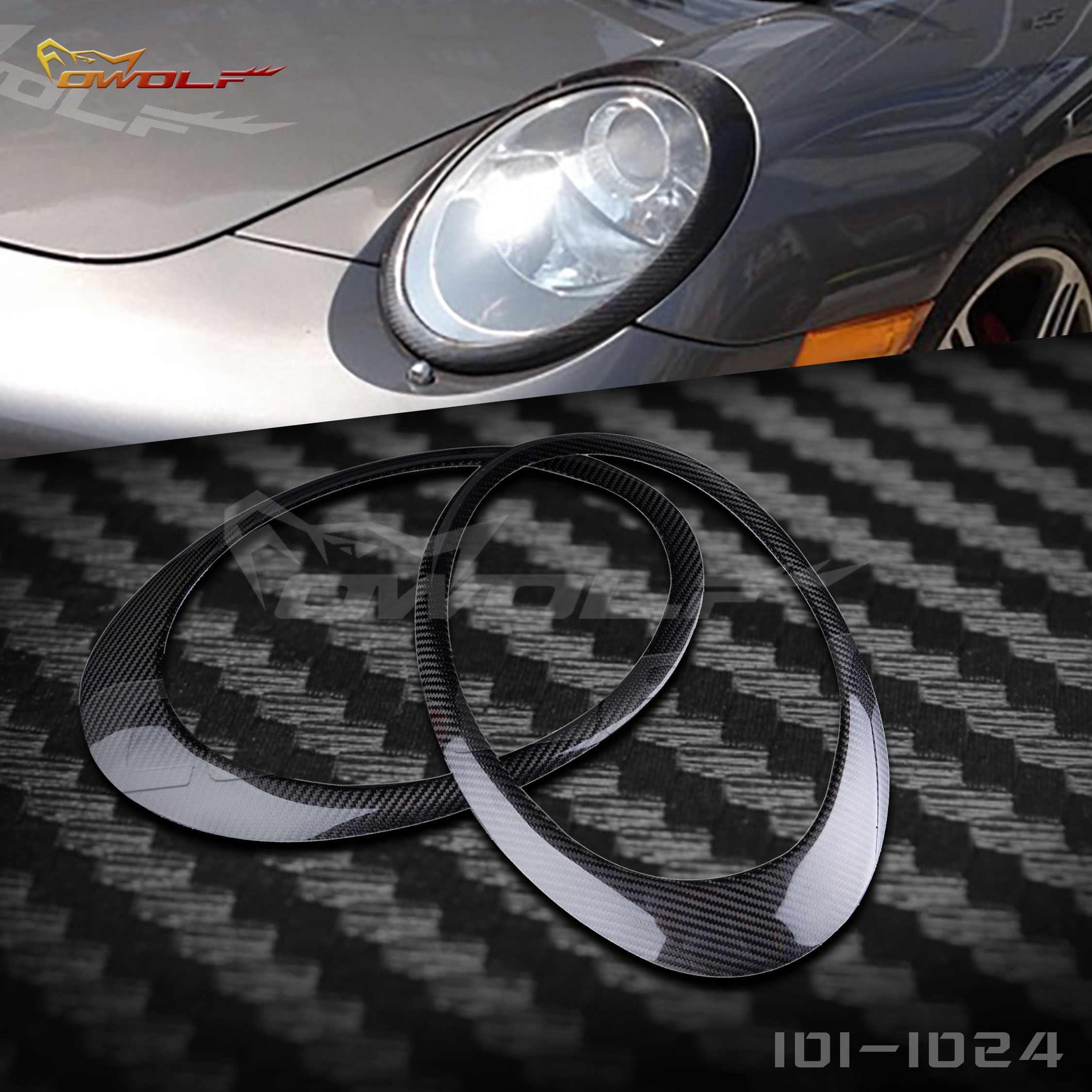 05-11 Porsche Carrera 911 997 Carbon Fiber Light Frame Eyebrow Living Room Light Decoration
