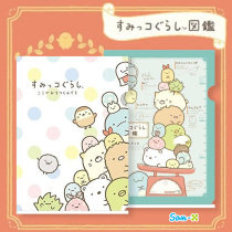 Japan san-x corner bio A4 monolithic folder L-type cartoon test paper data storage file bag C set